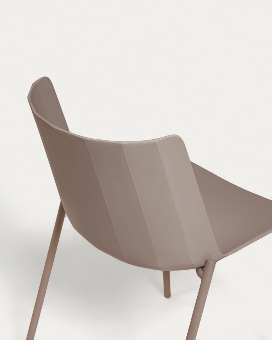 Hannia brown chair with brown steel legs