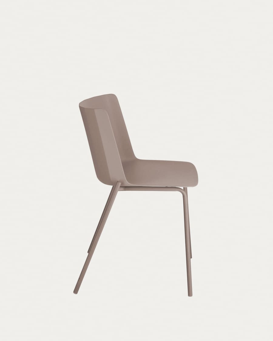 Hannia brown chair with brown steel legs