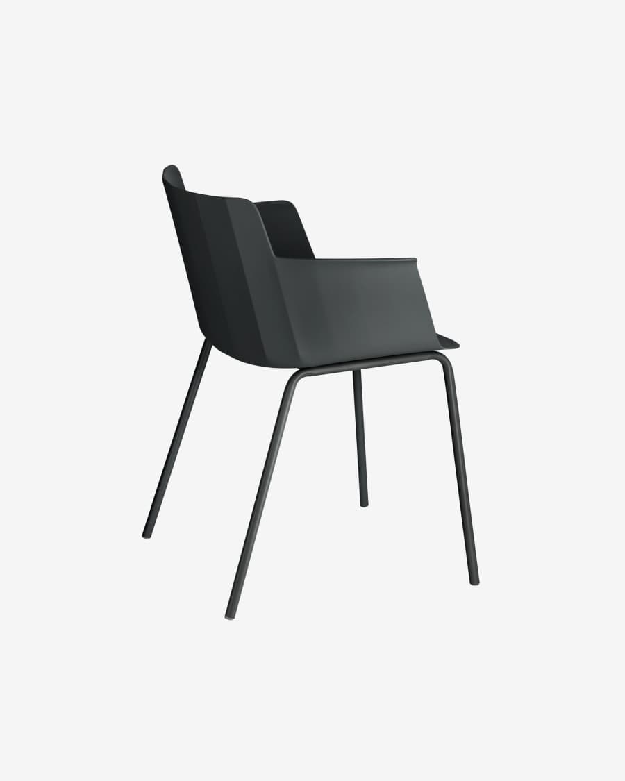 Outdoor Hannia black chair with armrests