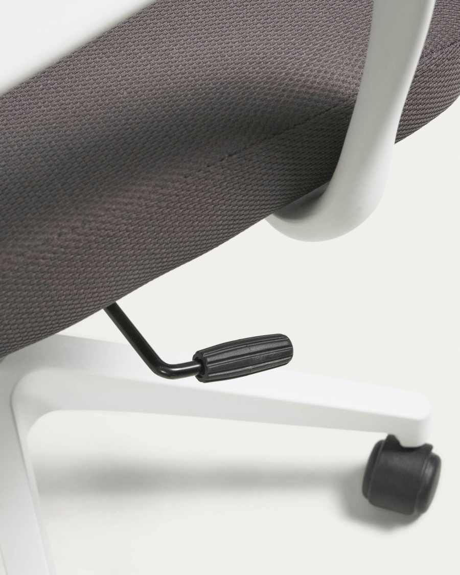 Melva office chair in grey and legs made of steel in white