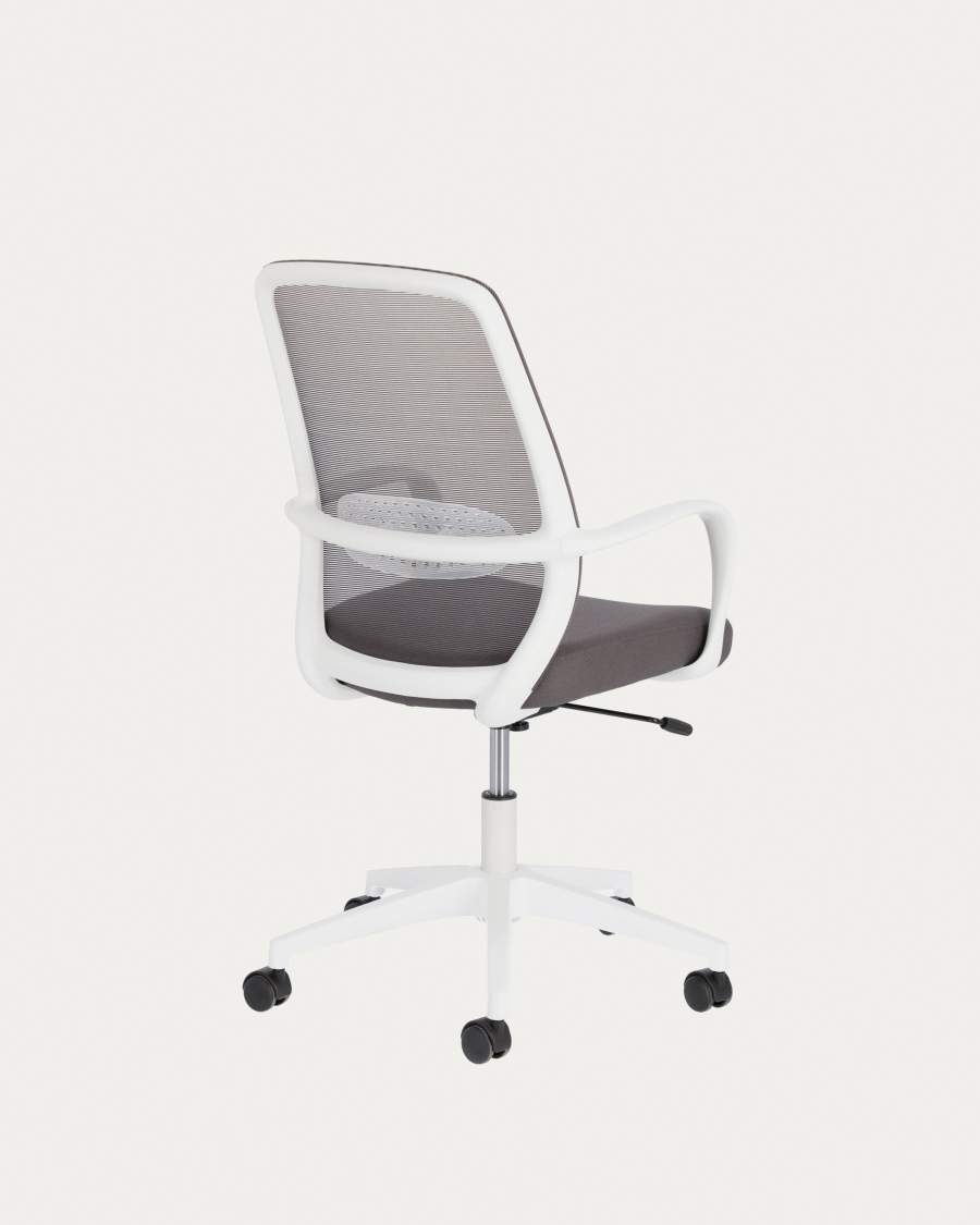Melva office chair in grey and legs made of steel in white
