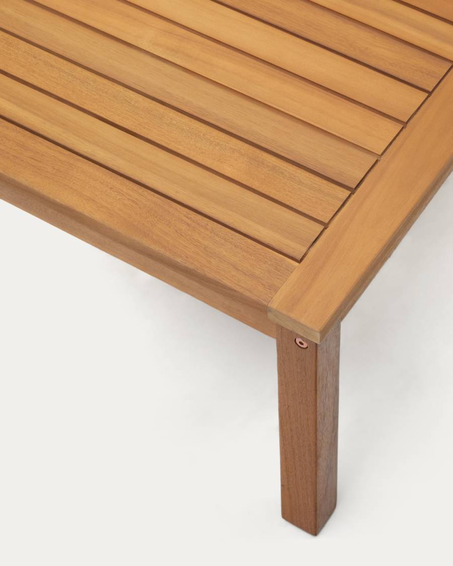 Ensemble Esgrau canapé 2 places, 2 fauteuils et table basse en bois d’acacia FSC 100 % corde beige