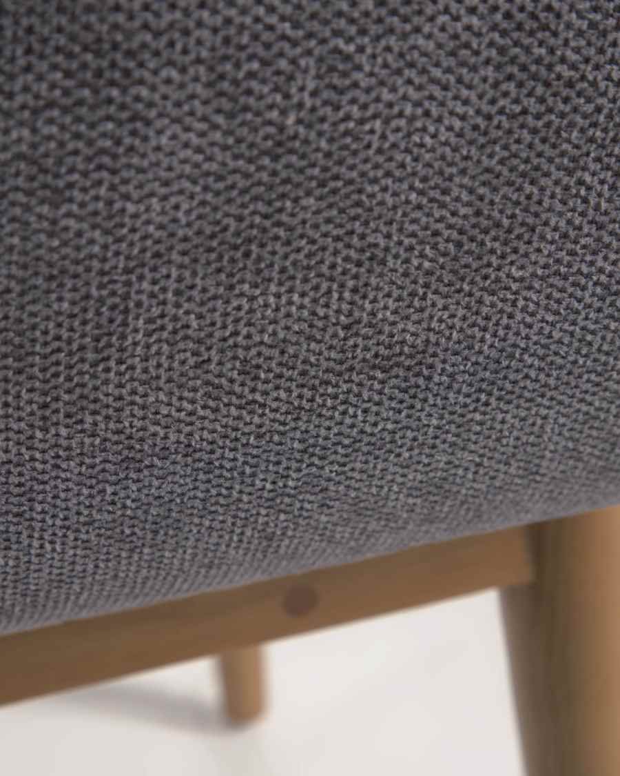 Konna chair in dark grey with solid ash wood legs in a dark finish FR