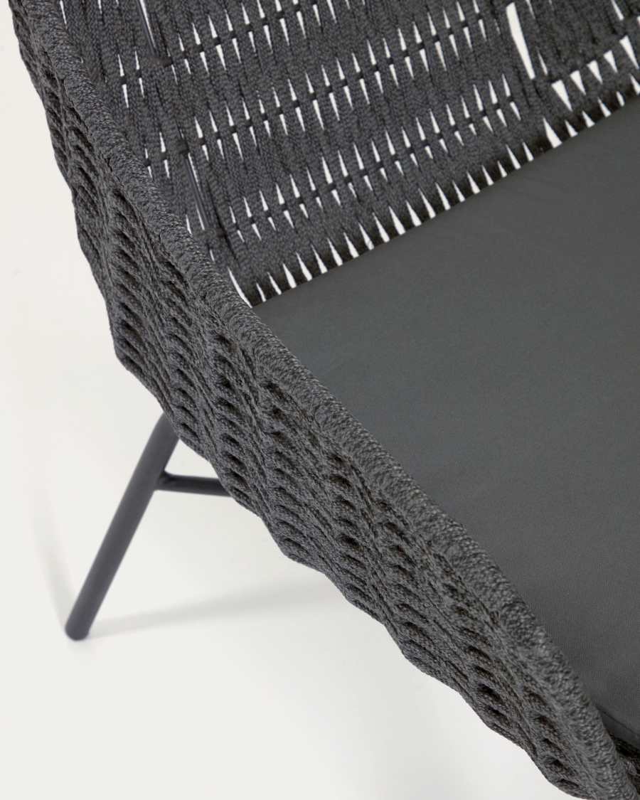 Abeli cord armchair in black