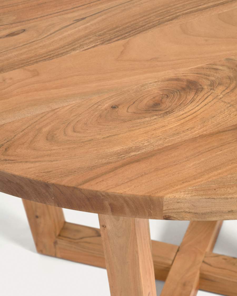 Tavolo rotondo Nahla in legno massello di acacia con finitura naturale Ø 120 cm