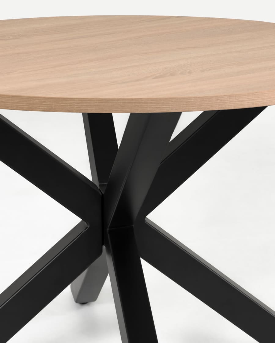 Tafel Argo rond melamine met stalen poten met zwarte finish Ø 119 cm