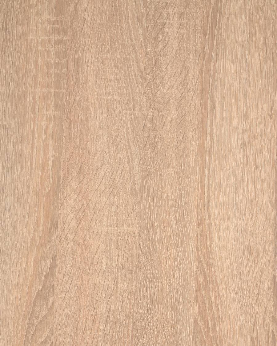 Niut round Ø 120 cm melamine table with natural finish and steel legs with black finish