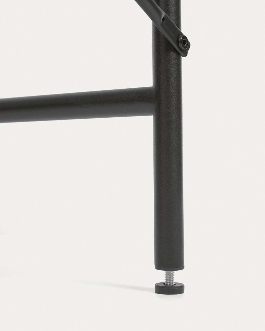Galatia black melamine table with metal legs in black finish 120 x 60 cm