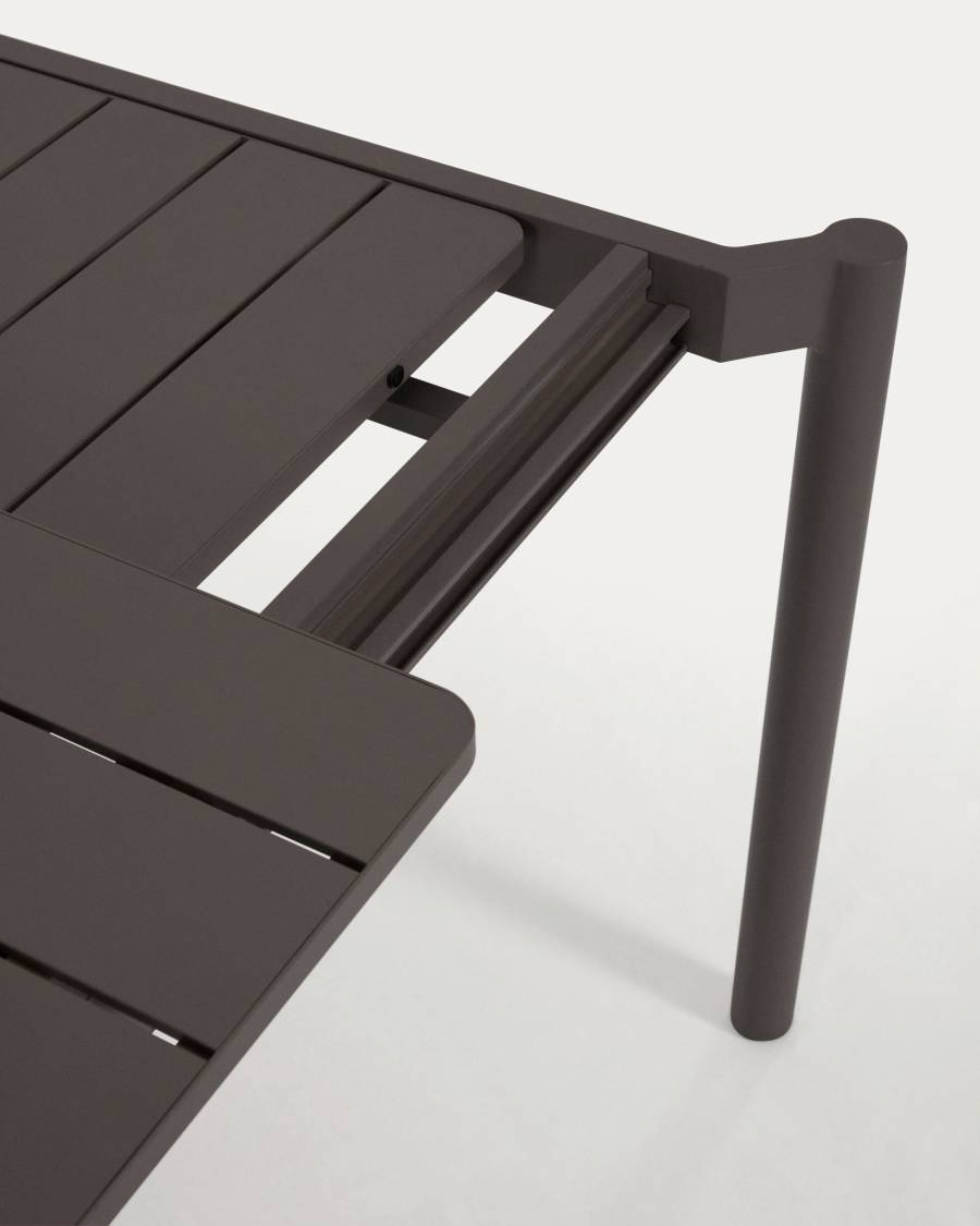 Zaltana extendable aluminium outdoor table with matt dark grey finish 180 (240) x 100 cm