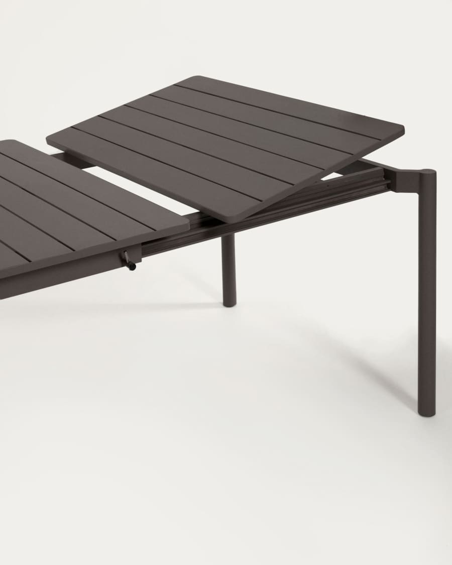 Zaltana extendable aluminium outdoor table with matt dark grey finish 180 (240) x 100 cm