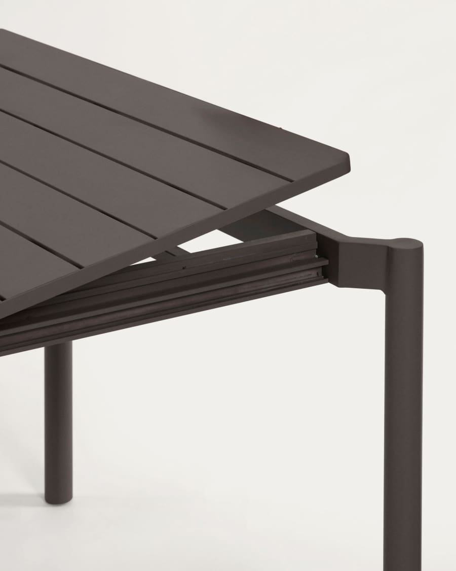 Zaltana extendable aluminium outdoor table with matt dark grey finish 180 (240) x 100 cm
