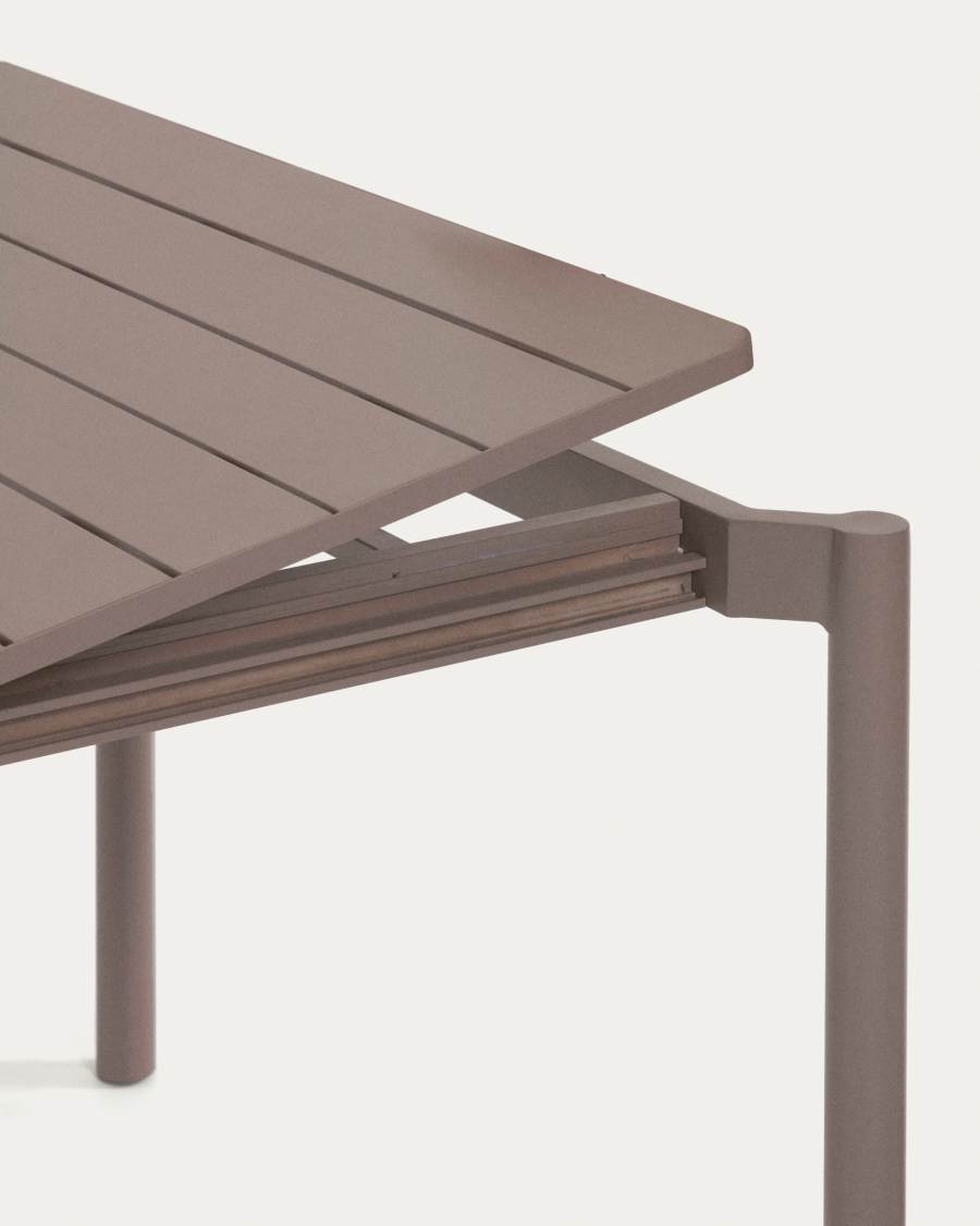Zaltana extendable aluminium outdoor table with matt brown finish 180 (240) x 100 cm