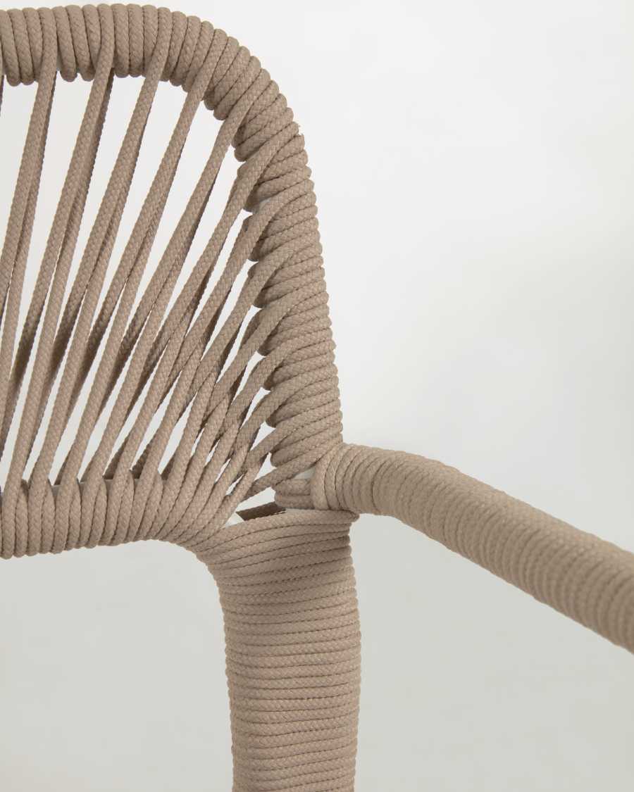 Cailin 2-Sitzer Sofa beiges Seil und verzinkte Stahlbeine weiß 150 cm