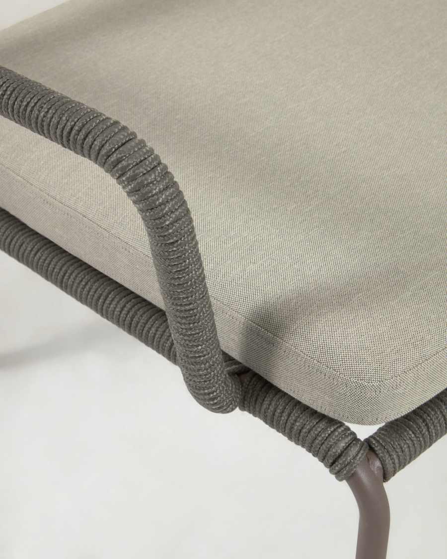 Cailin armchair in green cord with galvanised steel legs painted dark green