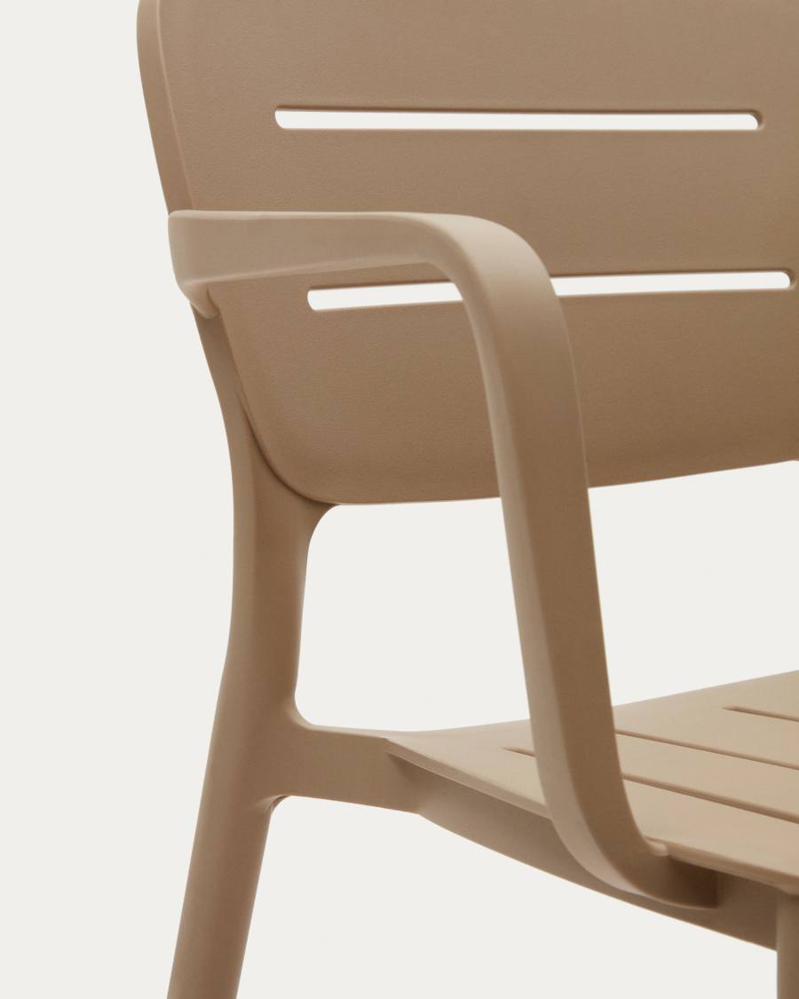 Sedia da esterno Morella in plastica beige