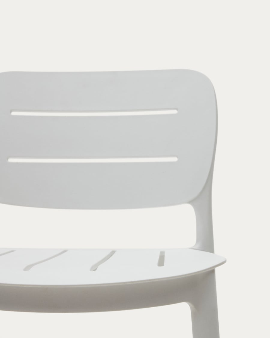 Tabouret d'extérieur Morella en plastique blanc hauteur 65 cm