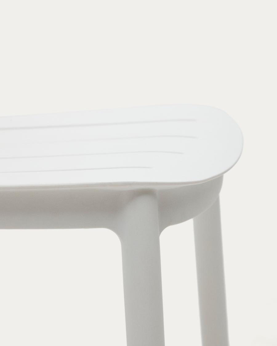 Tabouret d'extérieur Morella en plastique blanc hauteur 65 cm