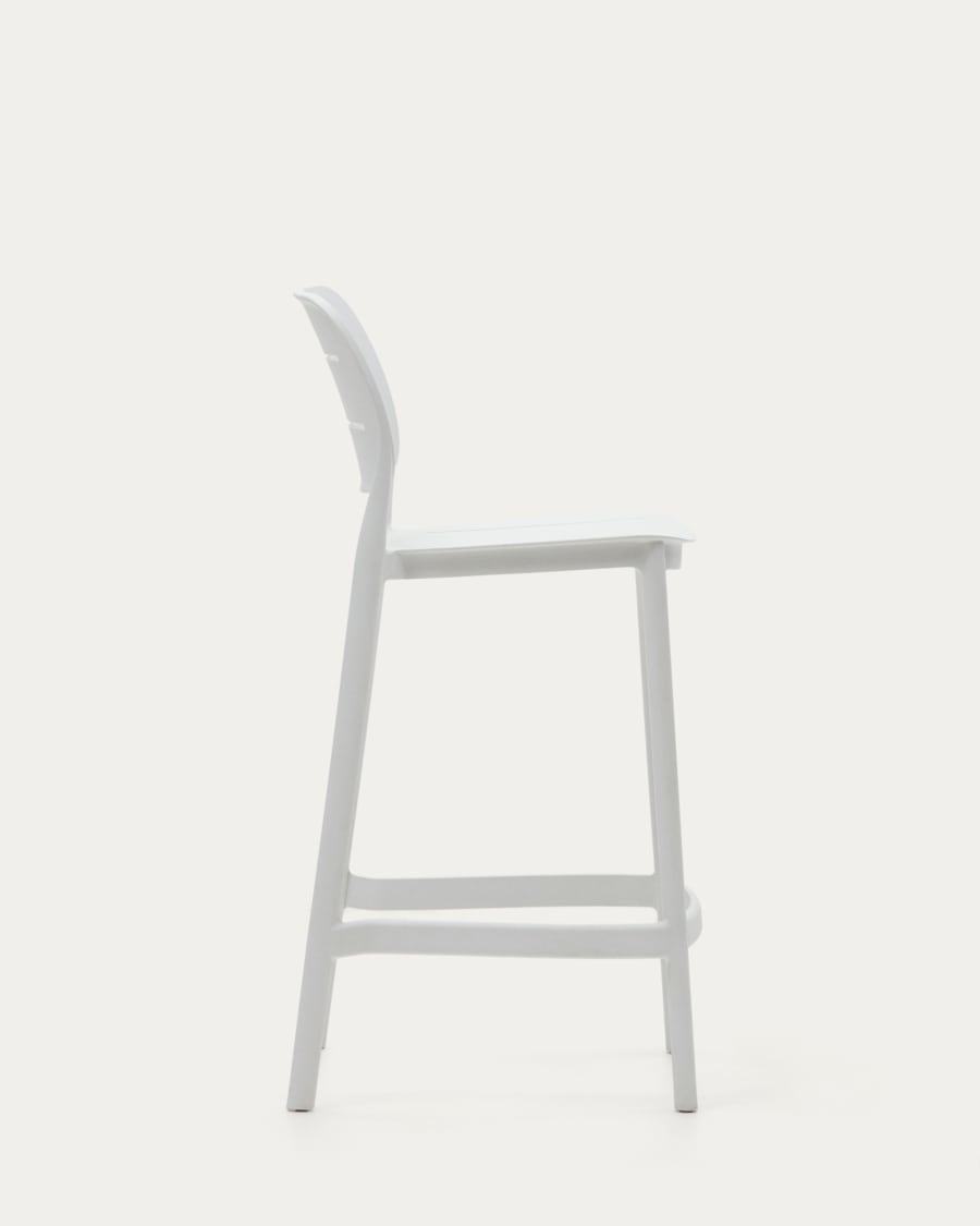 Tabouret d'extérieur Morella en plastique blanc hauteur 65 cm