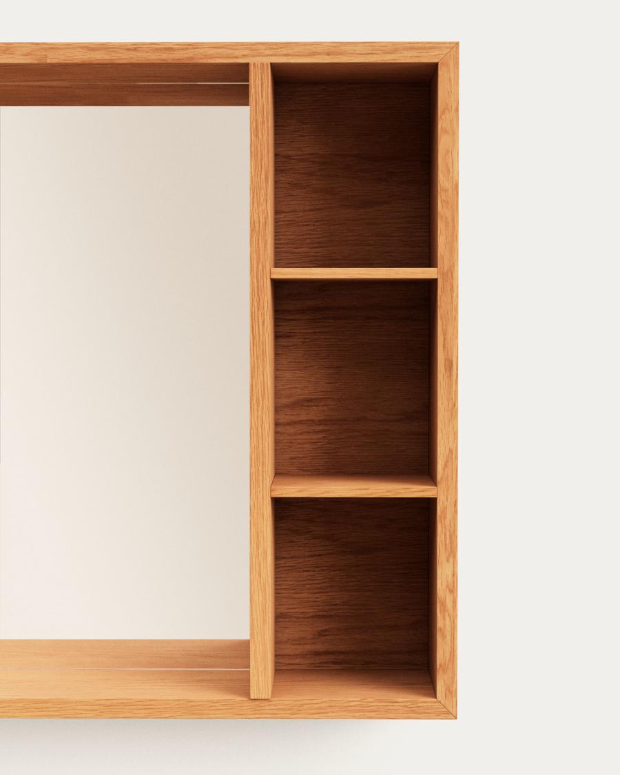 Armari amb mirall de bany Parana de fusta massissa de teca 100 x 65 cm