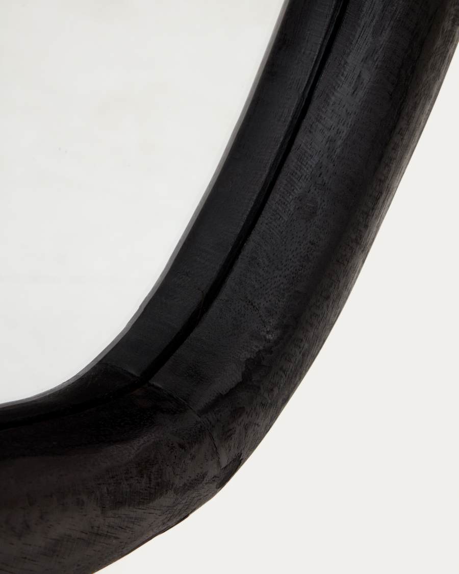 Miroir Magrit en bois de mungur avec finition noire  Ø 60 x 110 cm