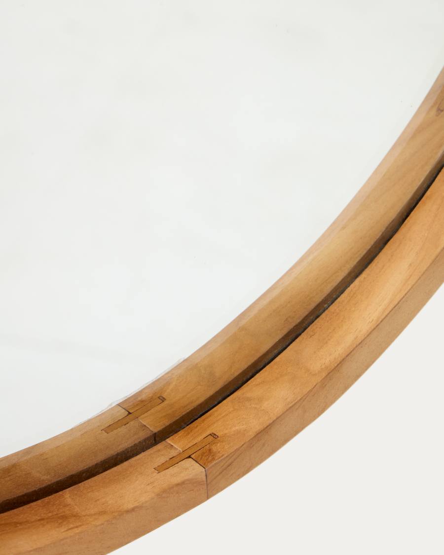 Magda mirror made of solid teak wood with a natural finish Ø 45 x 95 cm