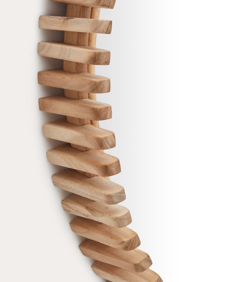 Polke Teak Wood Mirror Ø 80 cm