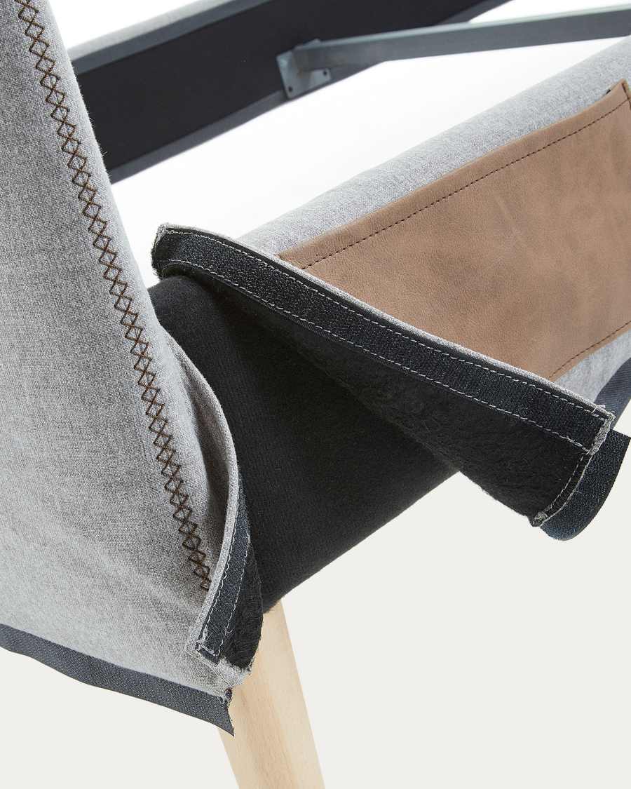 Housse de tête de lit Dyla grise pour lit jusqu’à 150 cm