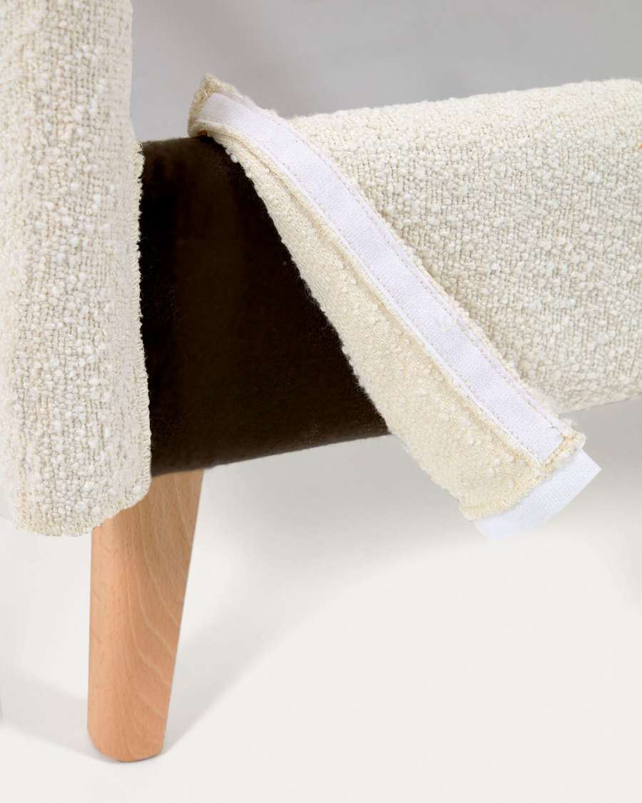 Dyla Bezug in weißem Bouclé für Bett mit Matratze von 160 x 200 cm