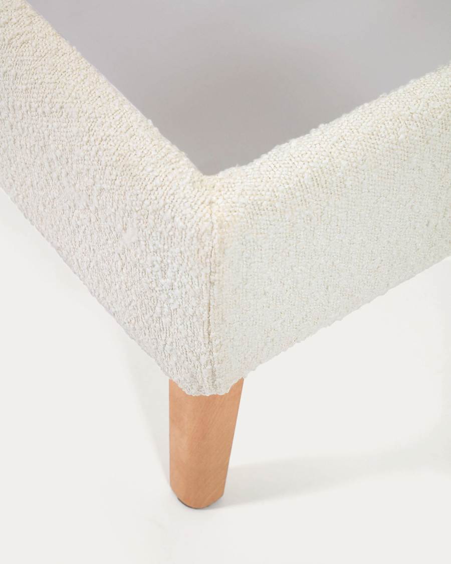 Dyla Bezug in weißem Bouclé für Bett mit Matratze von 160 x 200 cm