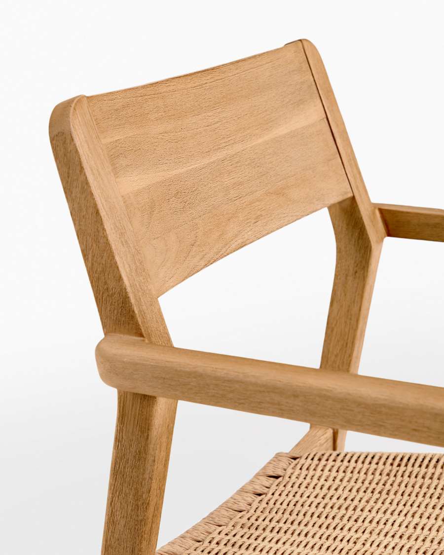 Better stoel in massief acaciahout en natuurlijk papieren koord