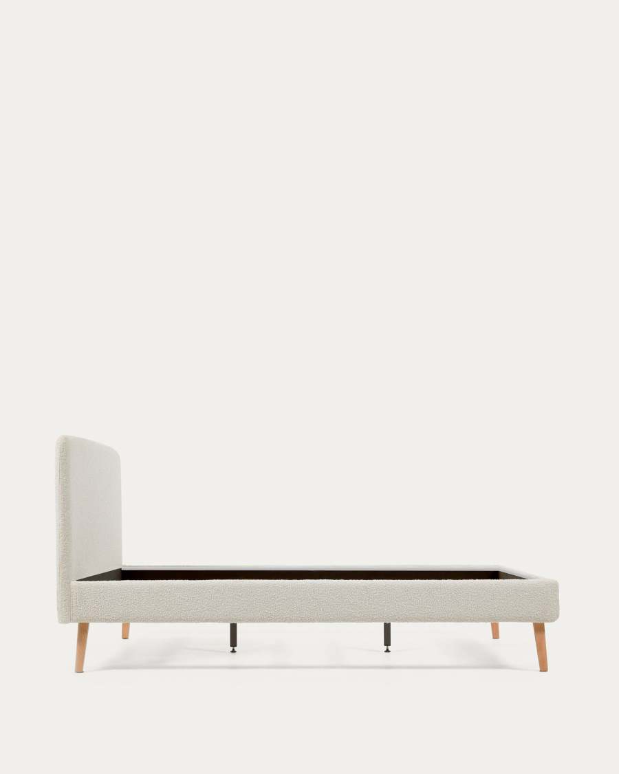 Dyla Bezug in weißem Bouclé für Bett mit Matratze von 160 x 200 cm