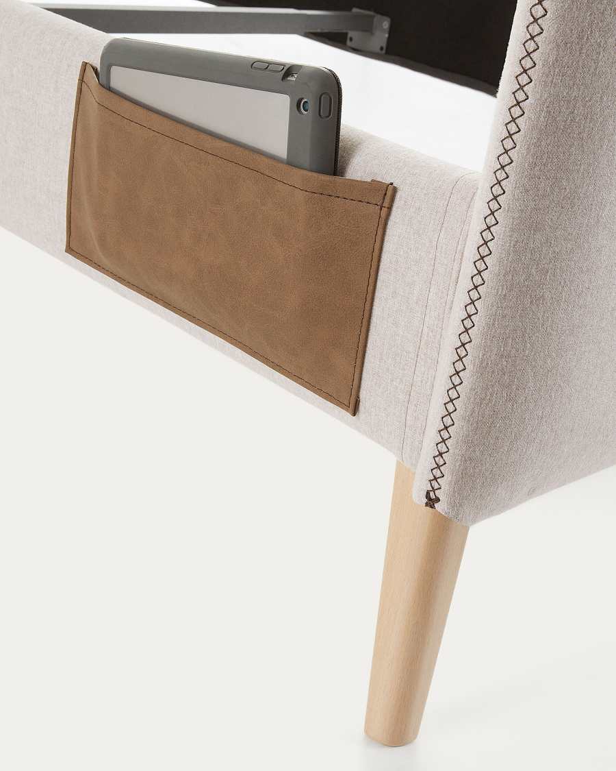 Dyla bedovertrek in beige voor een matras van 160 x 200 cm