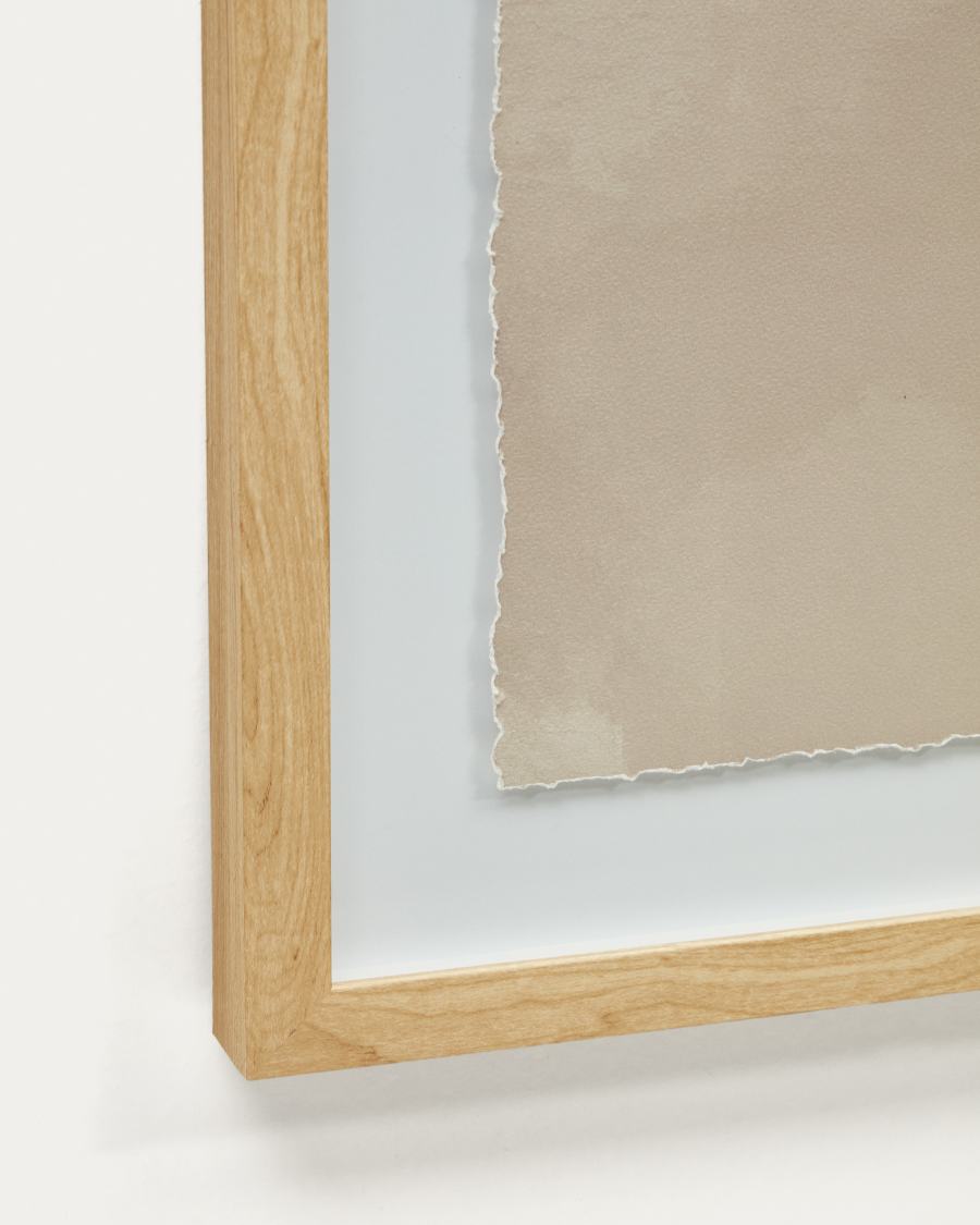 Torroella abstract painting in white and brown, 50 x 70 cm