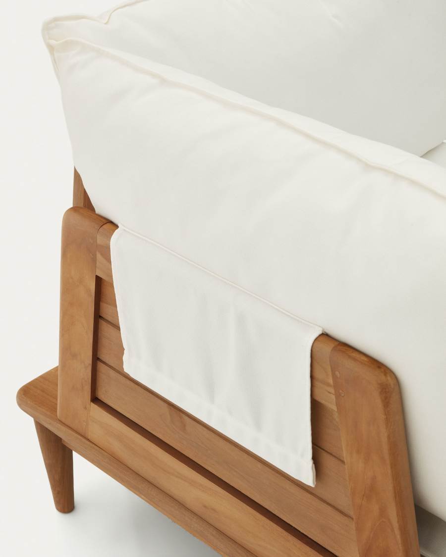 Portitxol modular corner armchair in solid teak