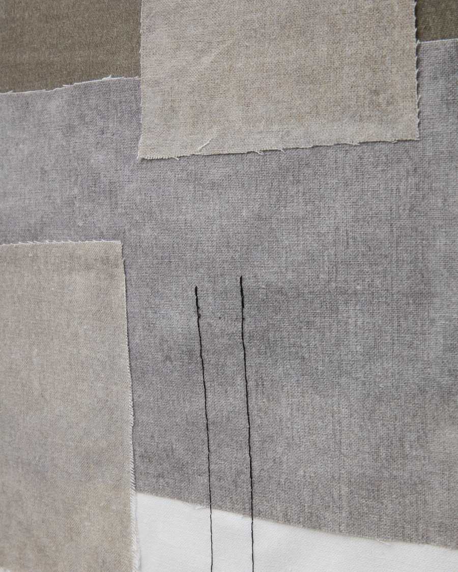 Mabell white wall hanging with multi-colour check 62 x 92 cm