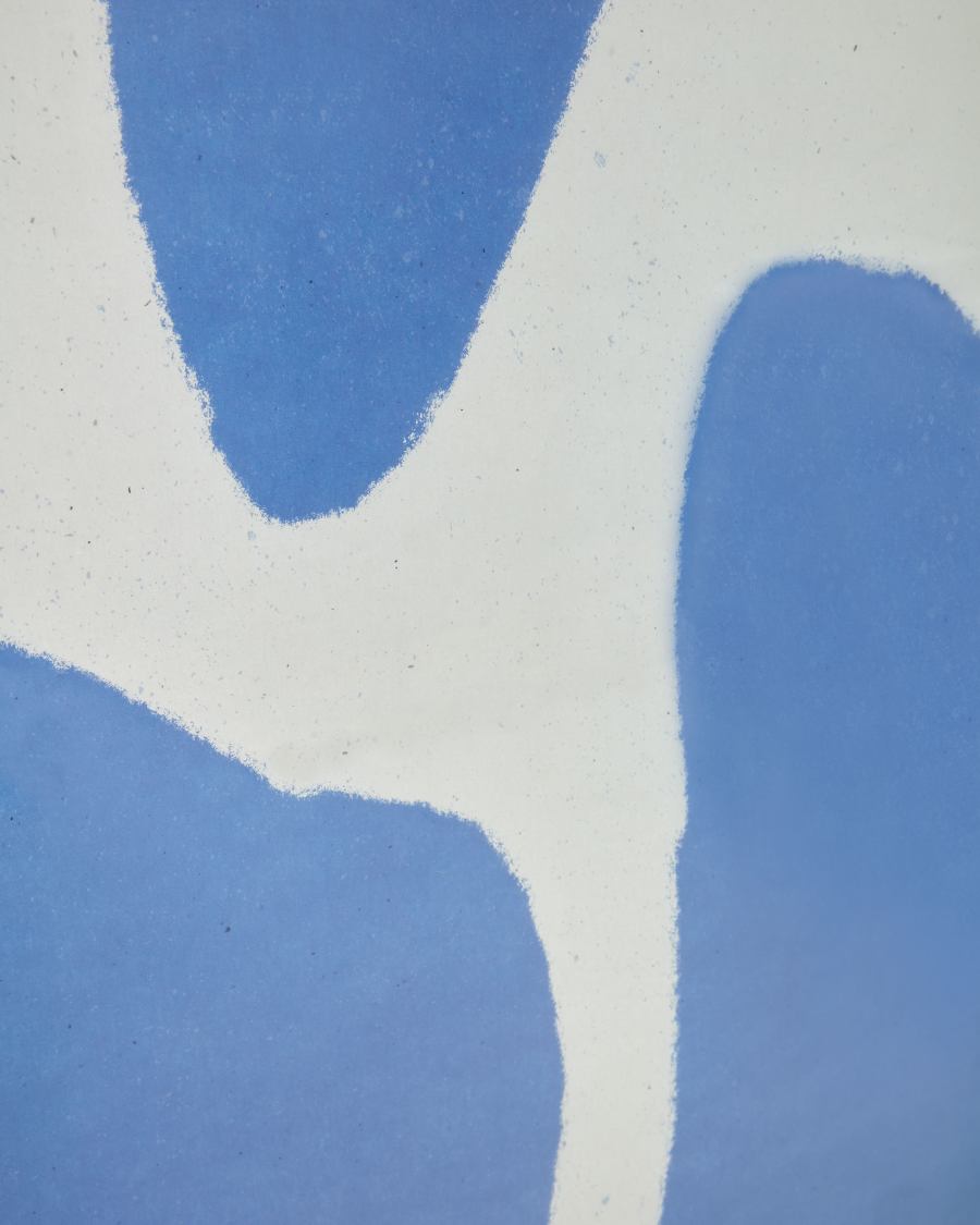 Tableau Allish avec formes bleues et blanches 60 x 90 cm