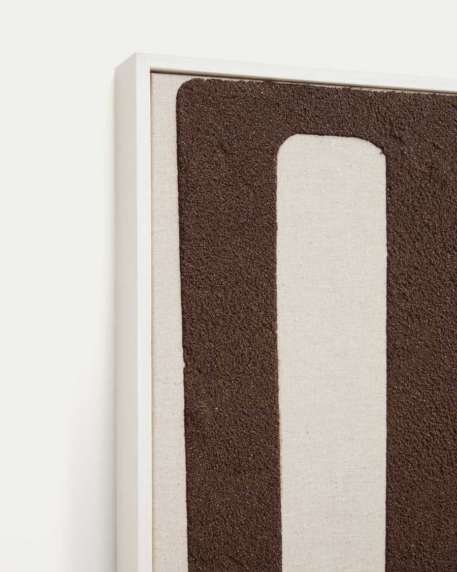 Quadre abstracte Salmi de lli beix i marró 140 x 90 cm