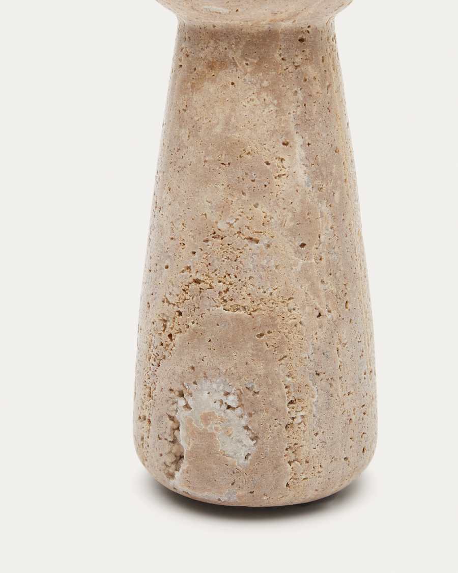 Magan small beige travertine candle holder x