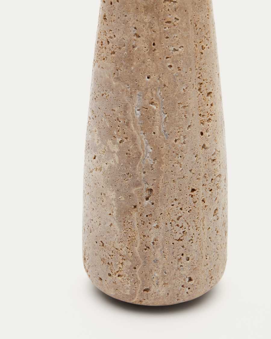 Magan large beige travertine candle holder x
