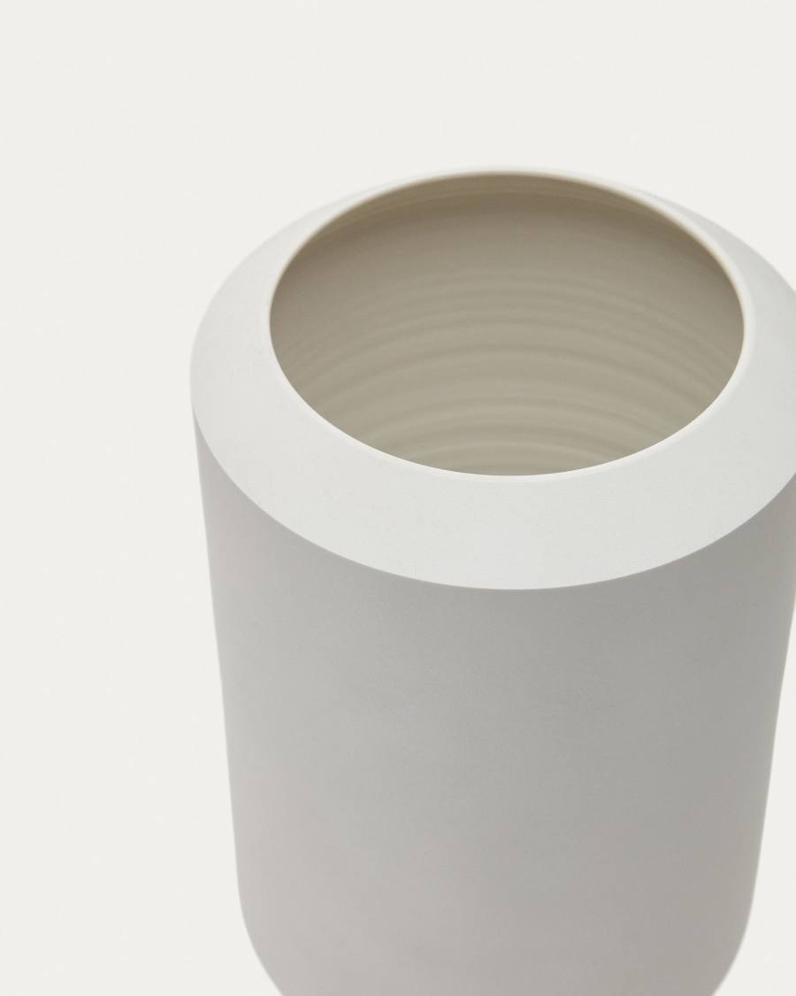 Vaso piccolo Estartit in ceramica bianca 27,5 cm