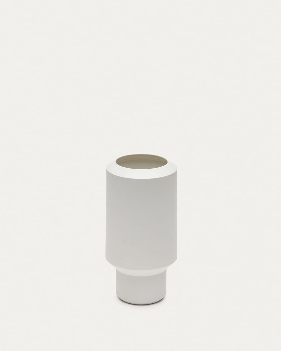 Vaso piccolo Estartit in ceramica bianca 27,5 cm
