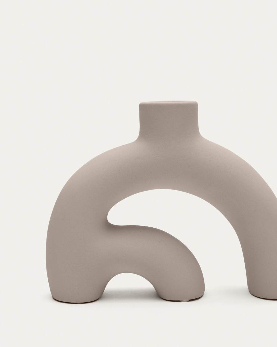 Llafranc ceramic vase in beige, 15 cm