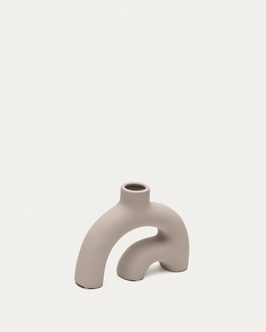 Llafranc ceramic vase in beige, 15 cm