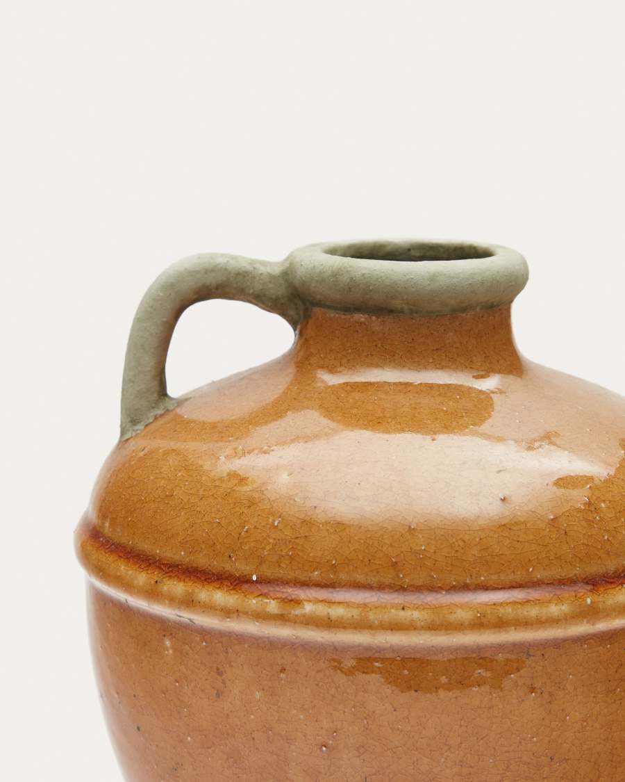 Vase Tamariu en céramique jaune moutarde 19,5 cm