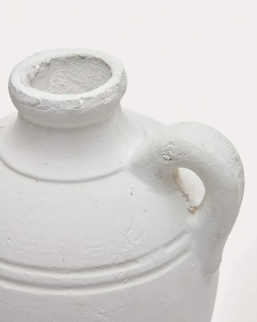 Palafrugell terracotta vase in white, 30.5 cm