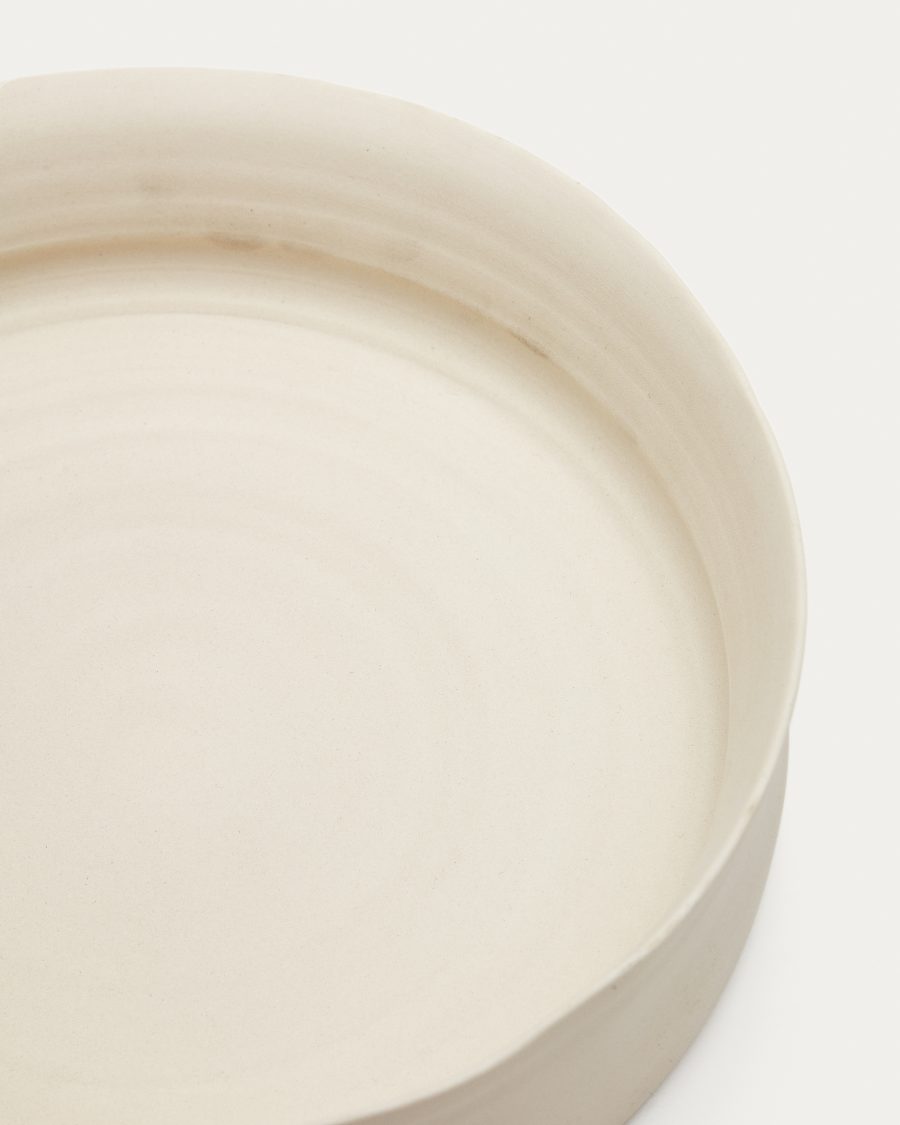 Macae small white ceramic centrepiece Ø 24 cm