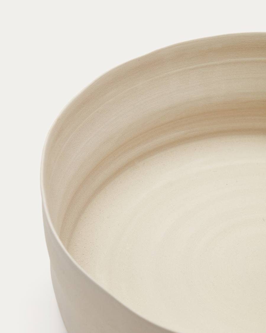 Macae large white ceramic centrepiece Ø 30 cm