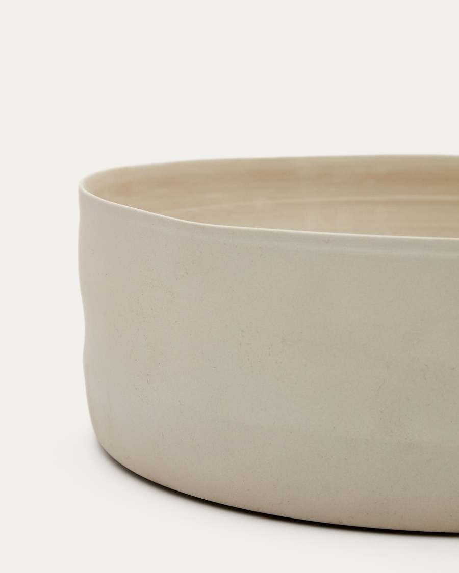 Macae large white ceramic centrepiece Ø 30 cm