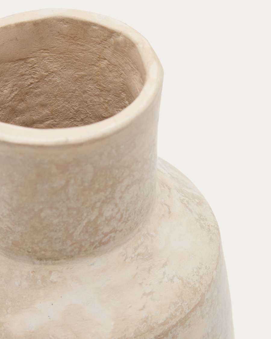 Vase Murat en papier mâché beige 29 cm