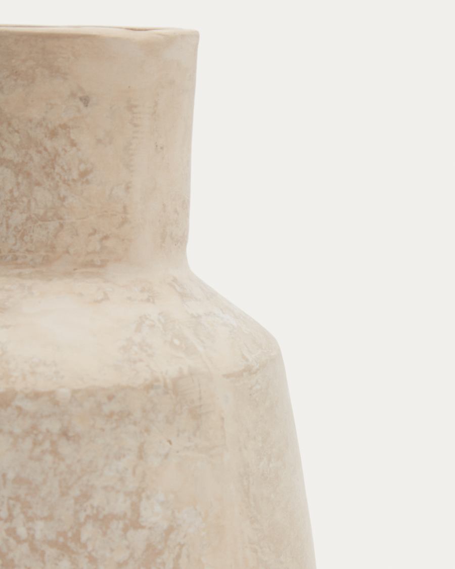 Vase Murat en papier mâché beige 29 cm